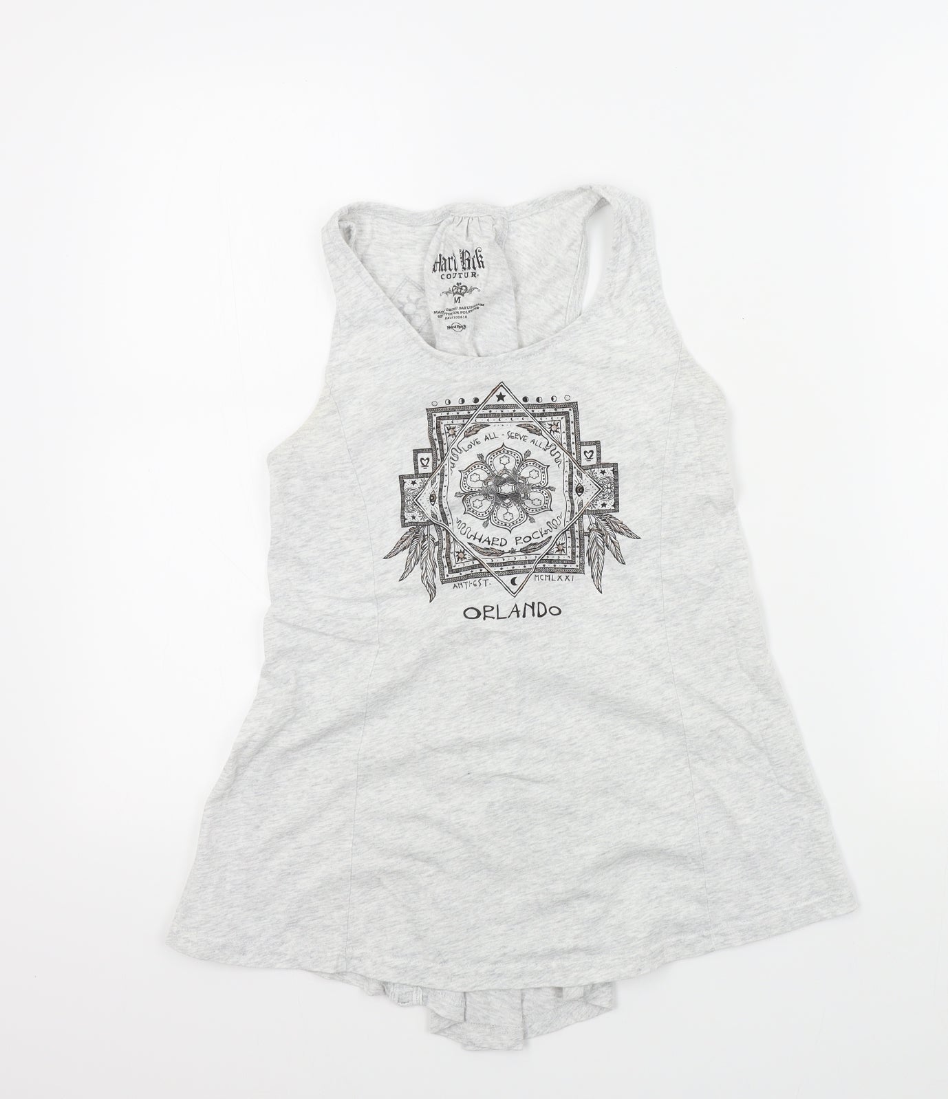 Hard Rock Womens Grey Colourblock  Basic T-Shirt Size M