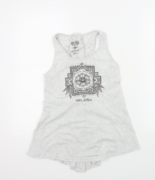 Hard Rock Womens Grey Colourblock  Basic T-Shirt Size M