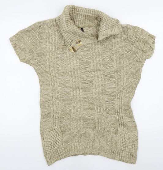Quiz Womens Beige   Pullover Jumper Size S