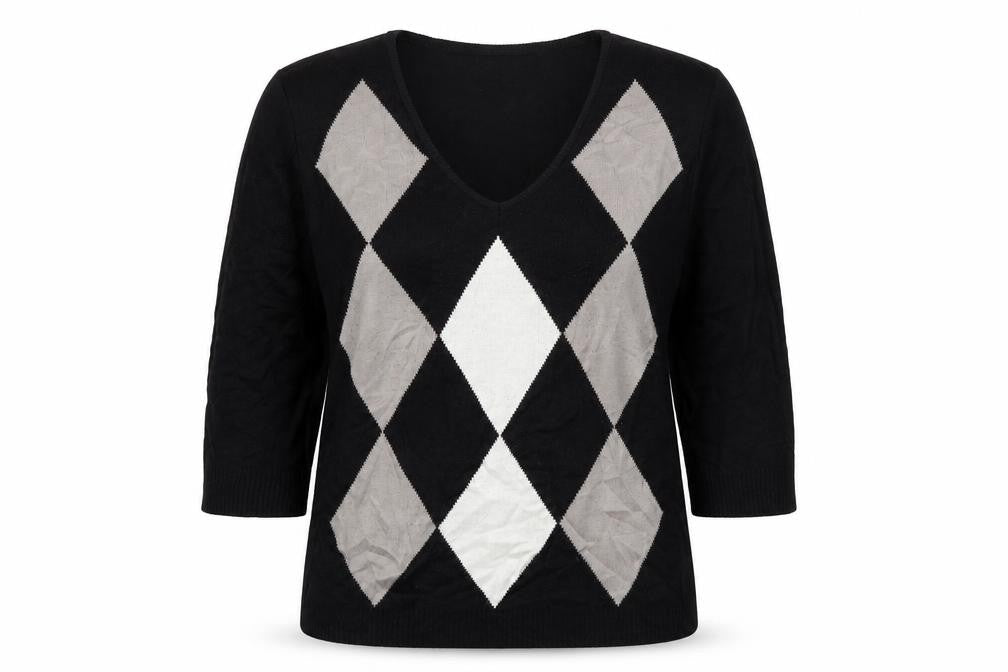 Preworn Womens Black Geometric  Pullover Jumper Size 14