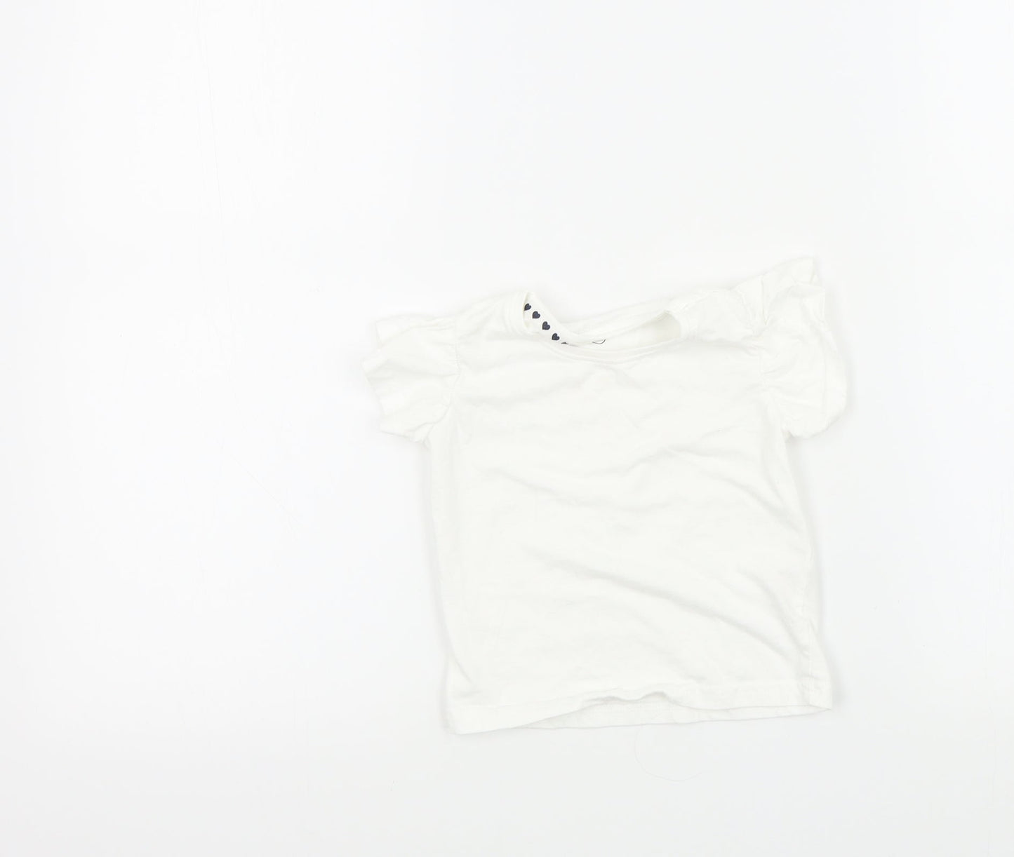 Jeff&co Girls White   Basic T-Shirt Size 18-24 Months