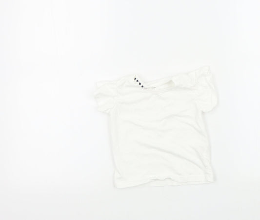 Jeff&co Girls White   Basic T-Shirt Size 18-24 Months