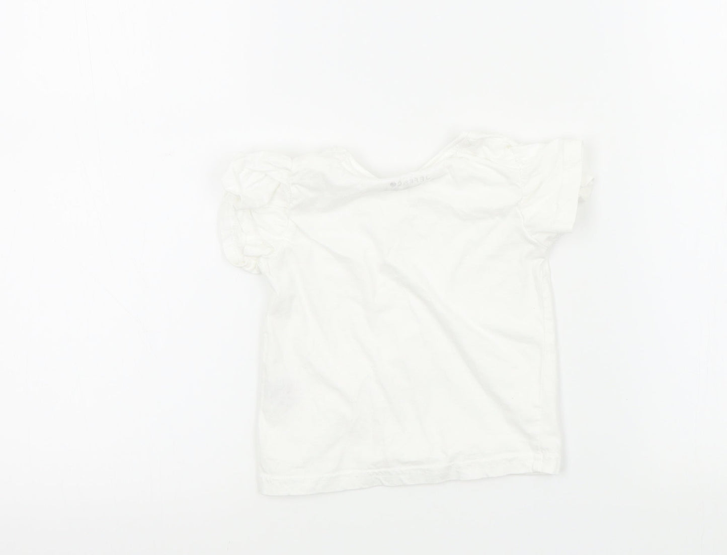 Jeff&co Girls White   Basic T-Shirt Size 18-24 Months