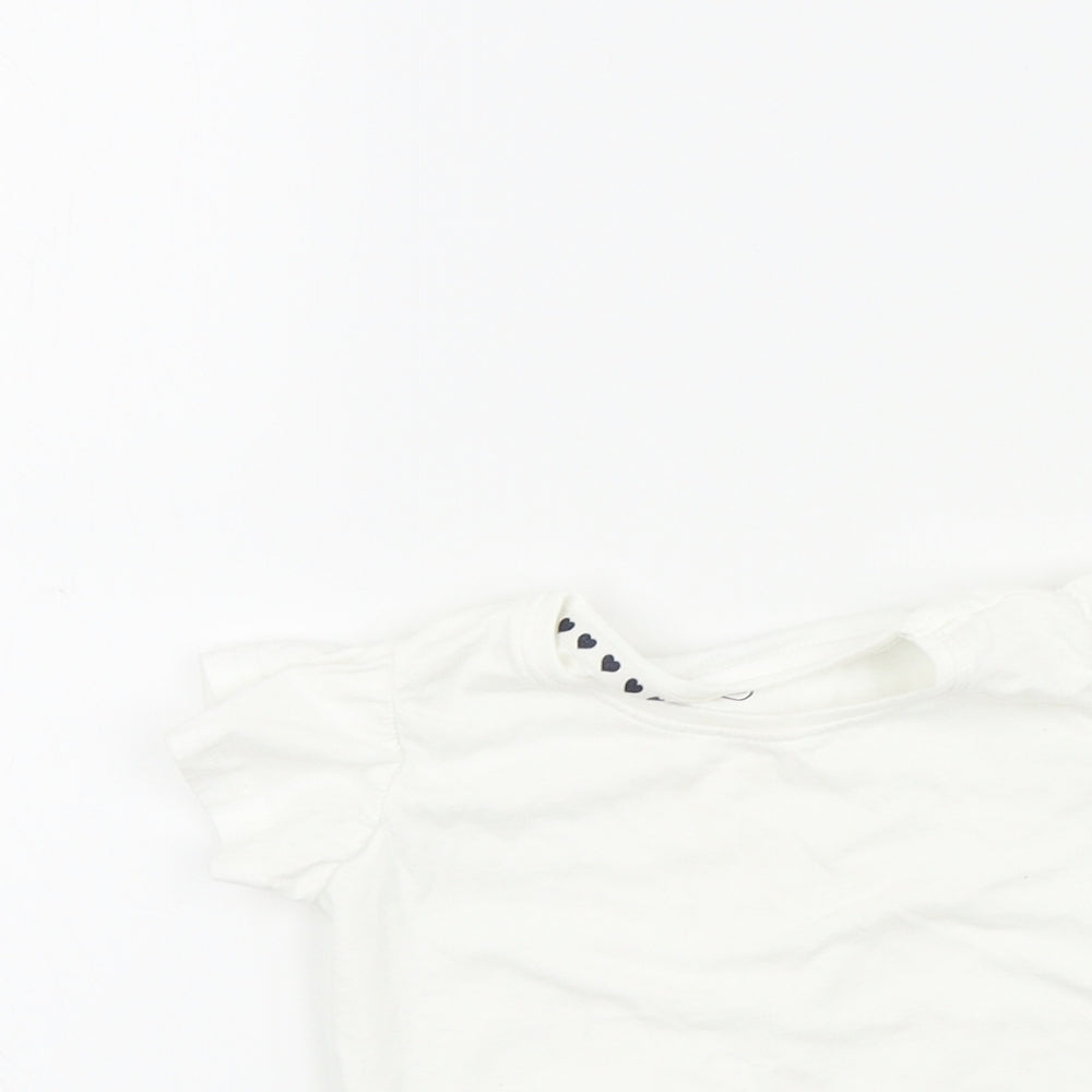 Jeff&co Girls White   Basic T-Shirt Size 18-24 Months