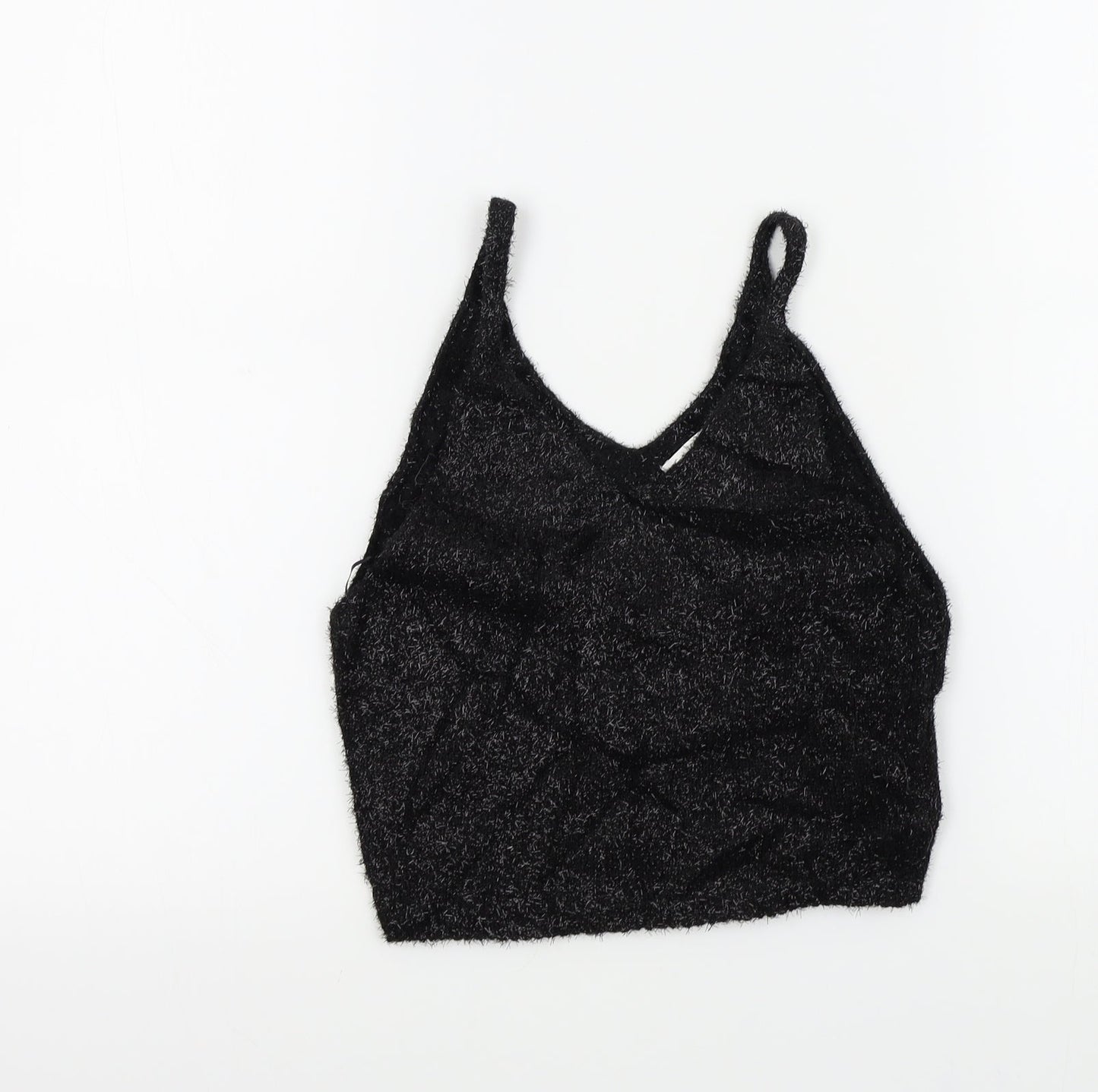 Topshop Womens Black Colourblock  Basic T-Shirt Size 8