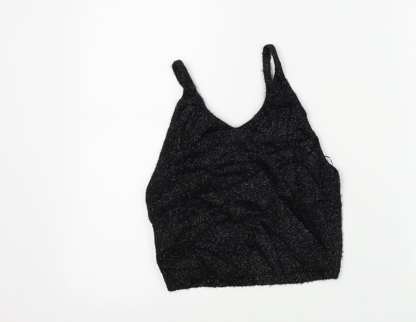 Topshop Womens Black Colourblock  Basic T-Shirt Size 8