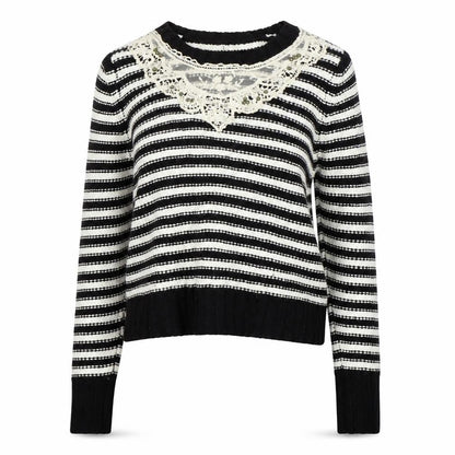 F&F Womens Black Striped  Pullover Jumper Size 10