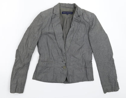 Additional front view of French Connection women’s grey jacket blazer, size UK 6