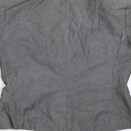 Brand and care label for French Connection women’s grey jacket blazer, size UK 6