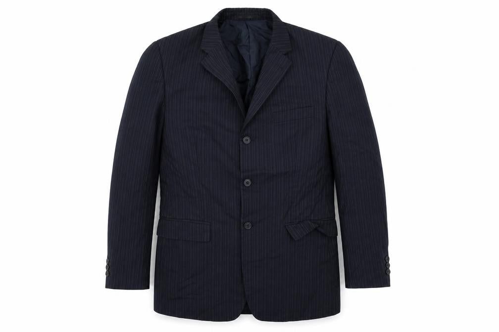Burton Mens Blue Striped  Jacket Suit Jacket Size 40