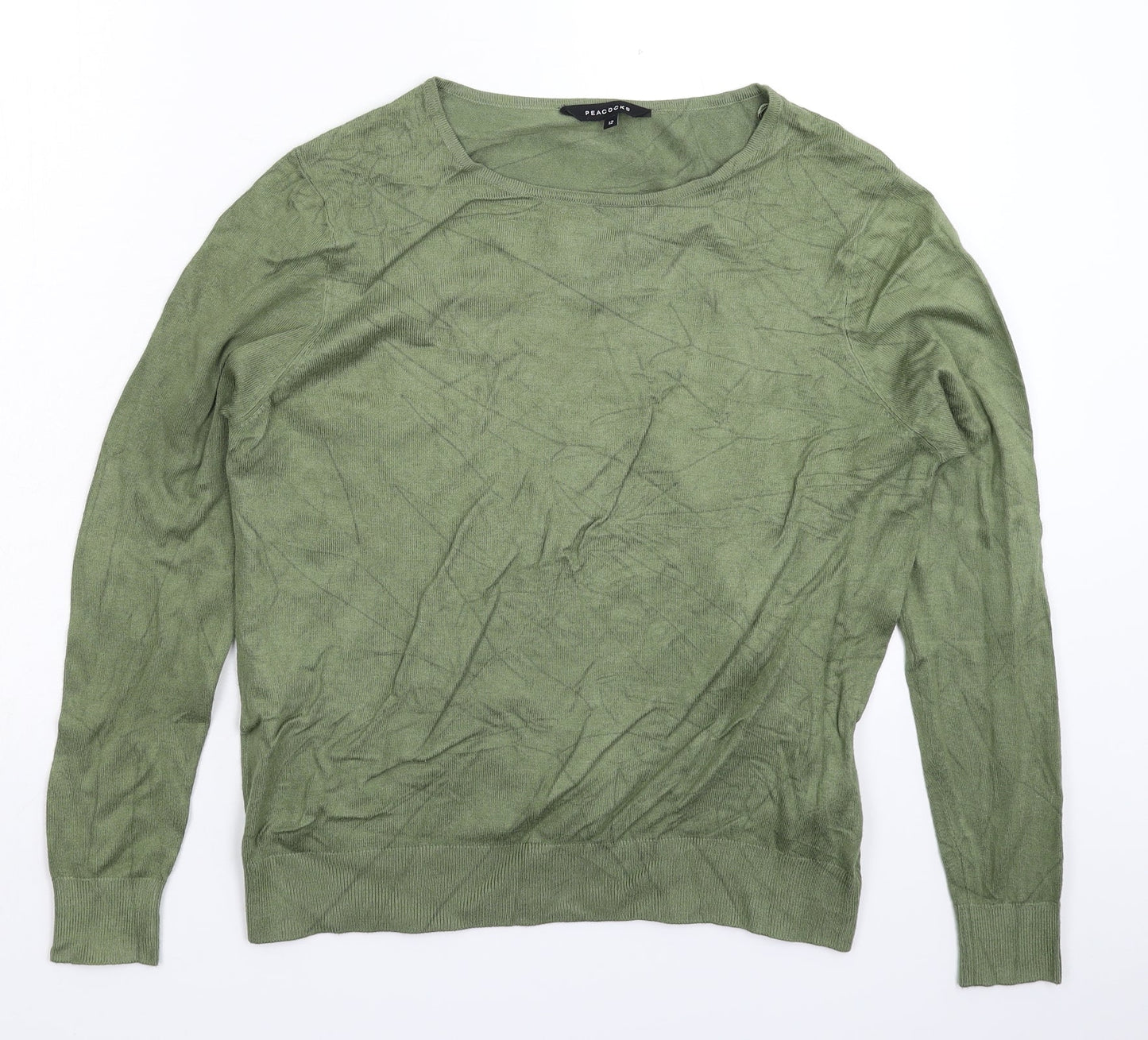 Peacocks Womens Green  Knit Pullover Jumper Size 12