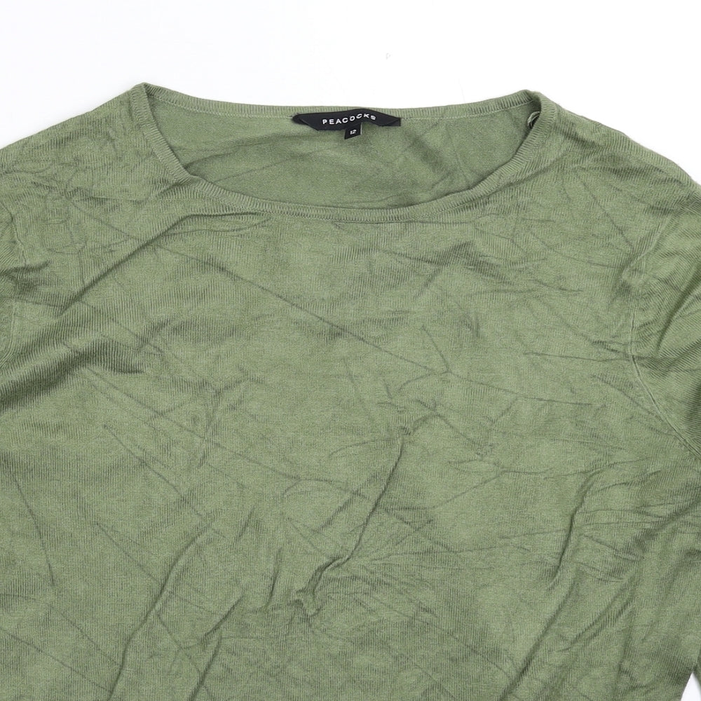 Peacocks Womens Green  Knit Pullover Jumper Size 12