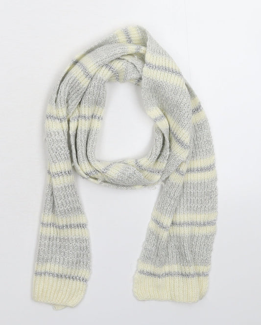 Preworn Womens White Striped Knit  Scarf