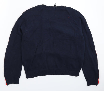 Divided Womens Blue  Knit Pullover Jumper Size S