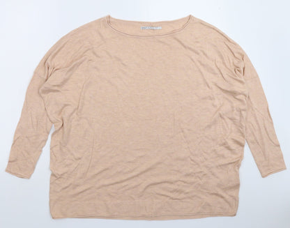 Additional front view of Only women’s beige knit jumper, size M, - oversized