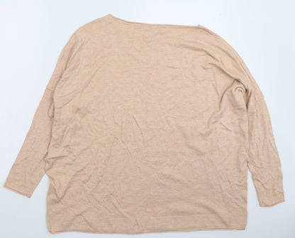 Back view of Only women’s beige knit jumper, size M, - oversized