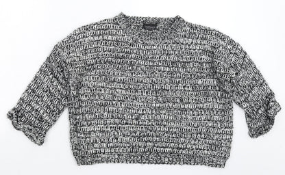 Topshop Womens Grey  Knit Pullover Jumper Size 10