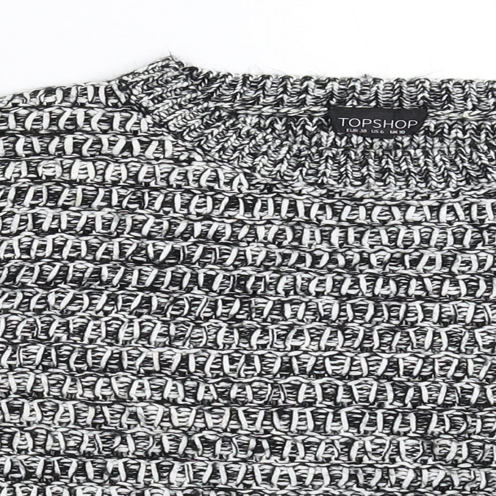 Topshop Womens Grey  Knit Pullover Jumper Size 10