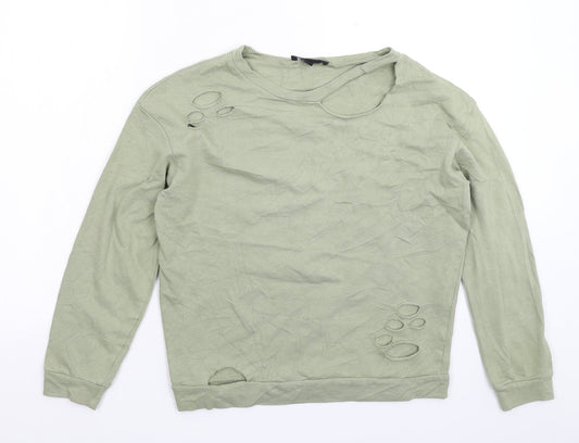 Atmosphere Womens Green   Pullover Sweatshirt Size 8  - Distressed