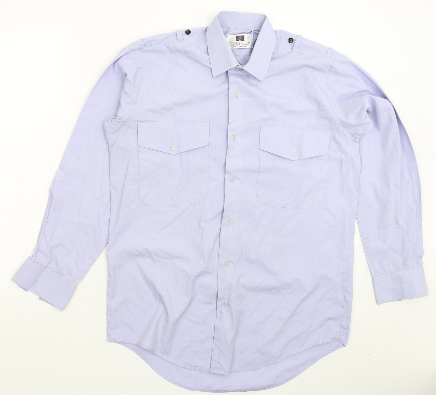 Double TWO Mens Blue    Button-Up Size 16