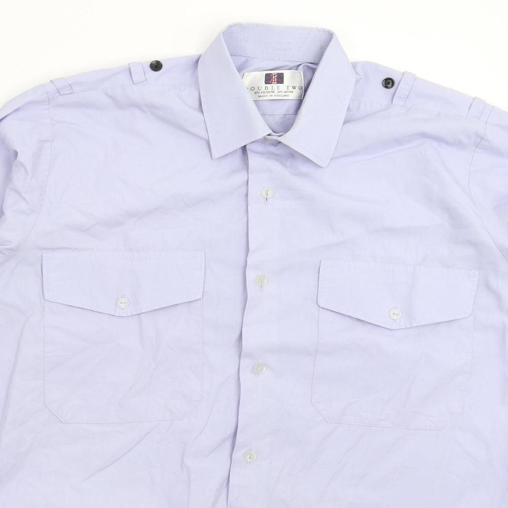 Double TWO Mens Blue    Button-Up Size 16