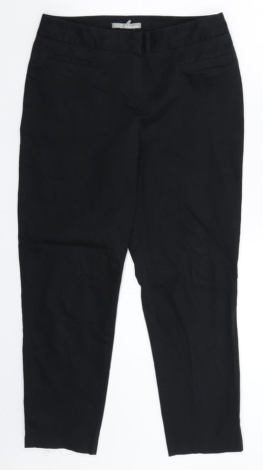 Marks and Spencer Womens Black   Trousers  Size 10 L26 in