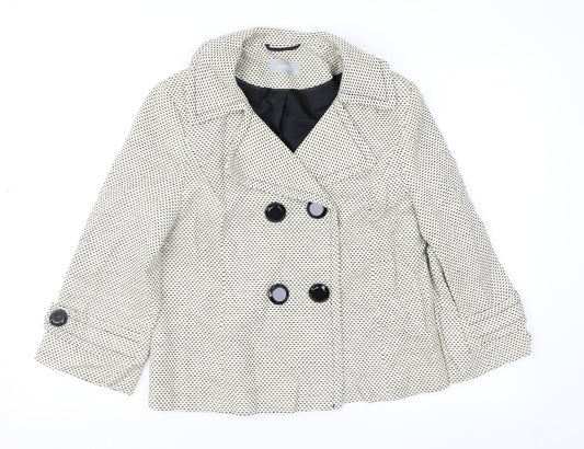 Wallis Womens Beige Geometric  Jacket Coat Size 12
