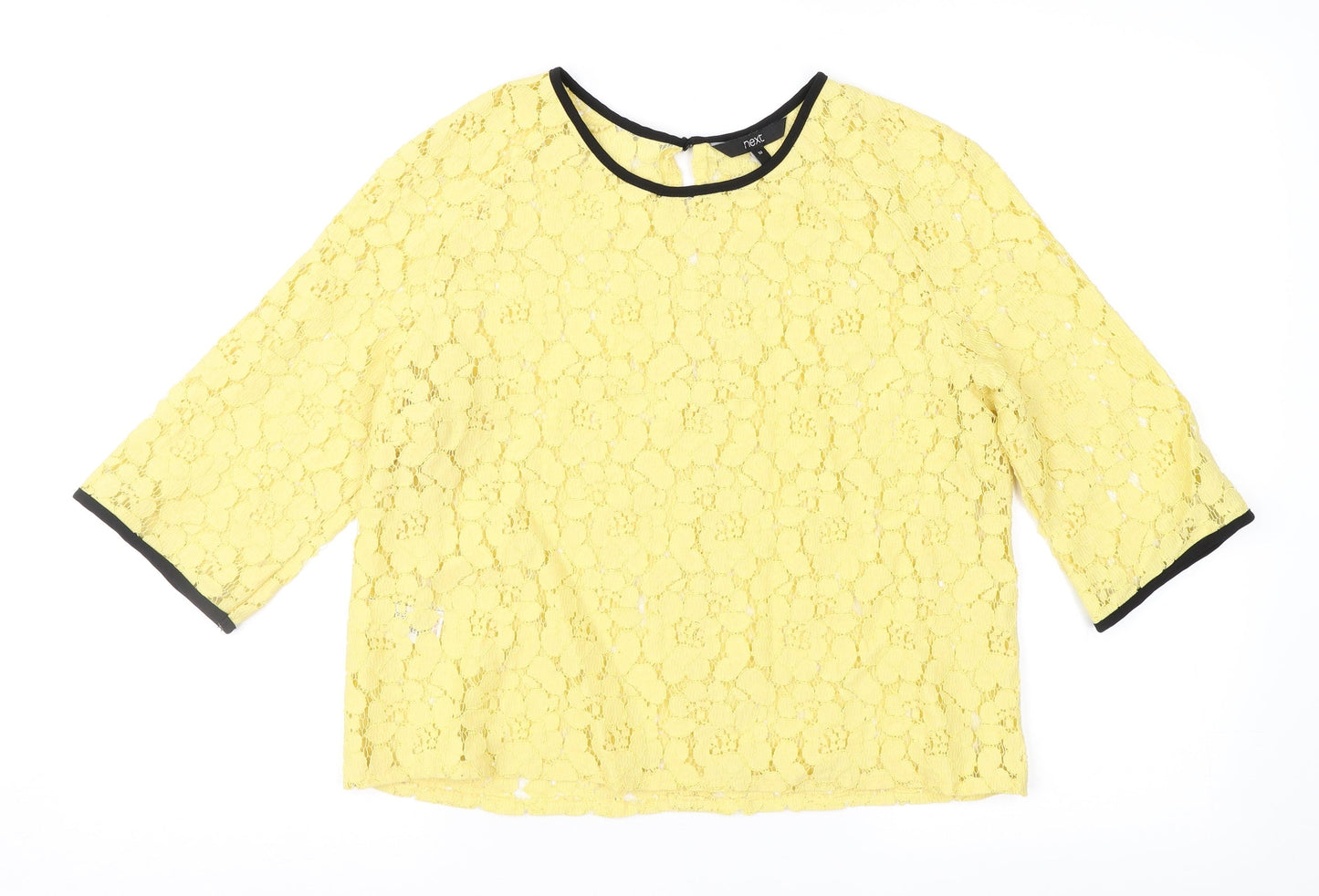 NEXT Womens Yellow  Lace Basic Blouse Size 10