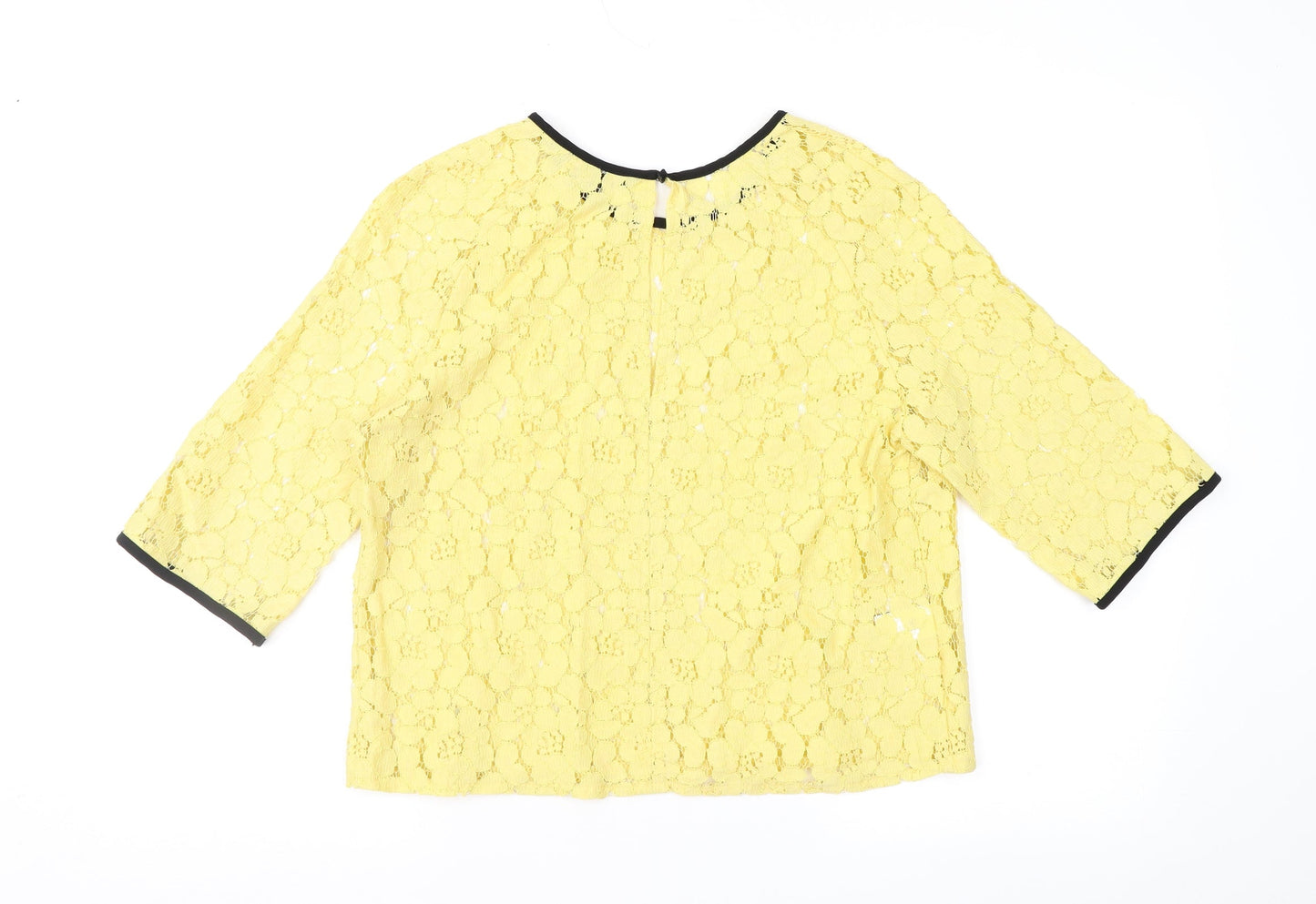 NEXT Womens Yellow  Lace Basic Blouse Size 10