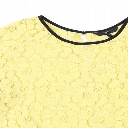 Next Womens Yellow  Lace Basic Blouse Size 10
