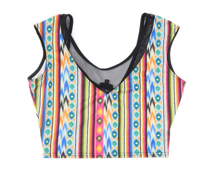 Preloved River Island Womens Multicoloured Geometric  Basic Blouse Size 10 - Front