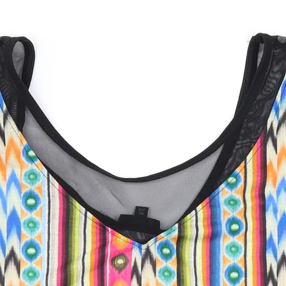 River Island Womens Multicoloured Geometric  Basic Blouse Size 10
