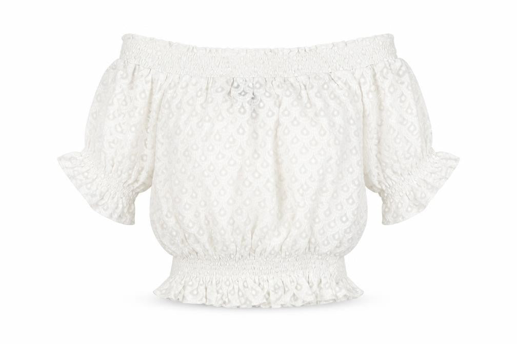 Topshop Womens Ivory Geometric  Cropped Blouse Size 6