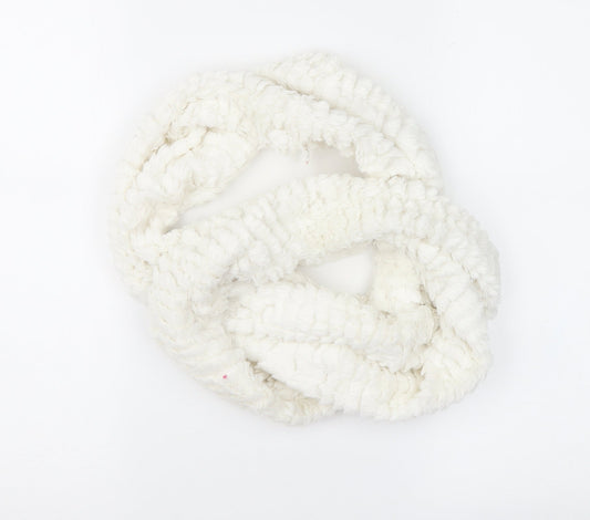 Preworn Womens White Geometric   Scarf   - Loop