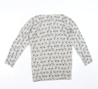 Preloved NEXT Womens Grey Floral Knit Pullover Jumper Size 8 - Back