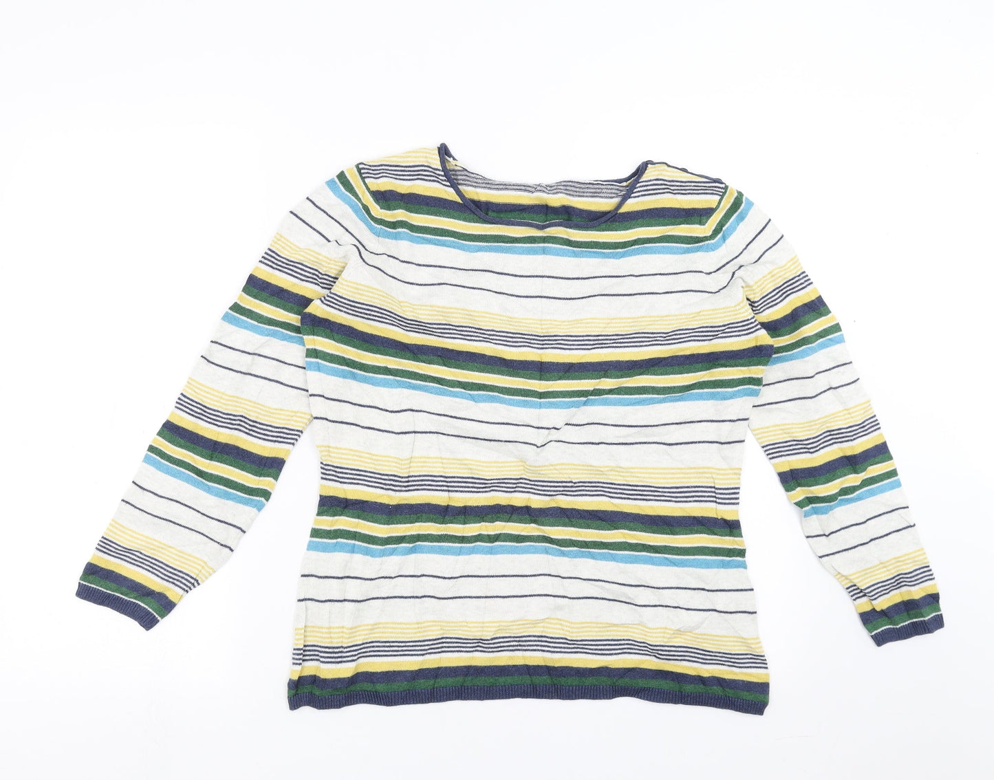 never fear Womens Multicoloured Striped  Pullover Jumper Size 14
