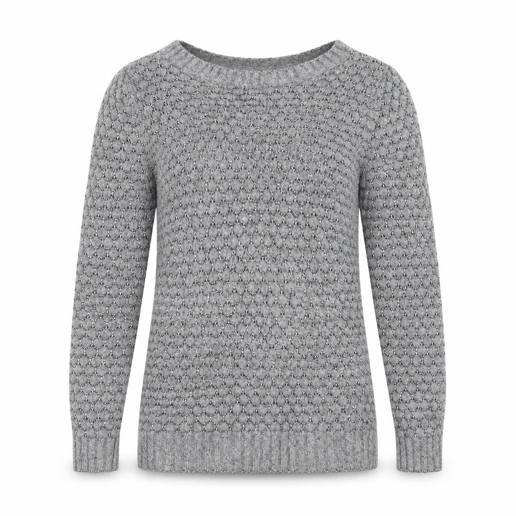 Limited collection Womens Grey Geometric Knit Pullover Jumper Size 10
