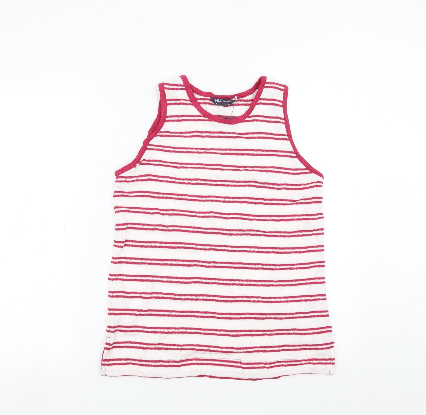 Marks and Spencer Womens Pink Striped  Basic Tank Size 10