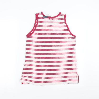Marks & Spencer Womens Pink Striped  Basic Tank Size 10