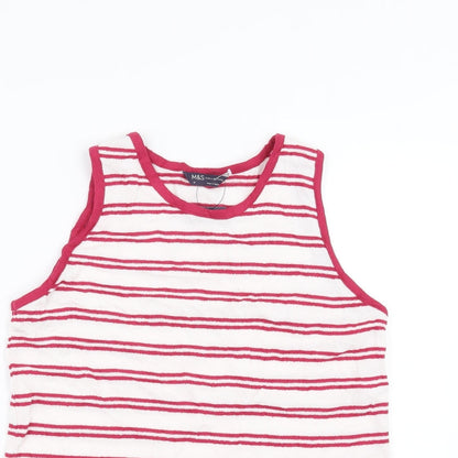 Marks & Spencer Womens Pink Striped  Basic Tank Size 10