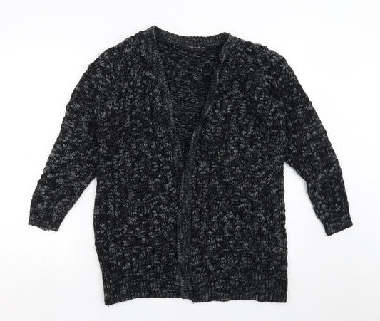 Pura Moda Womens Black  Knit Cardigan Jumper Size M