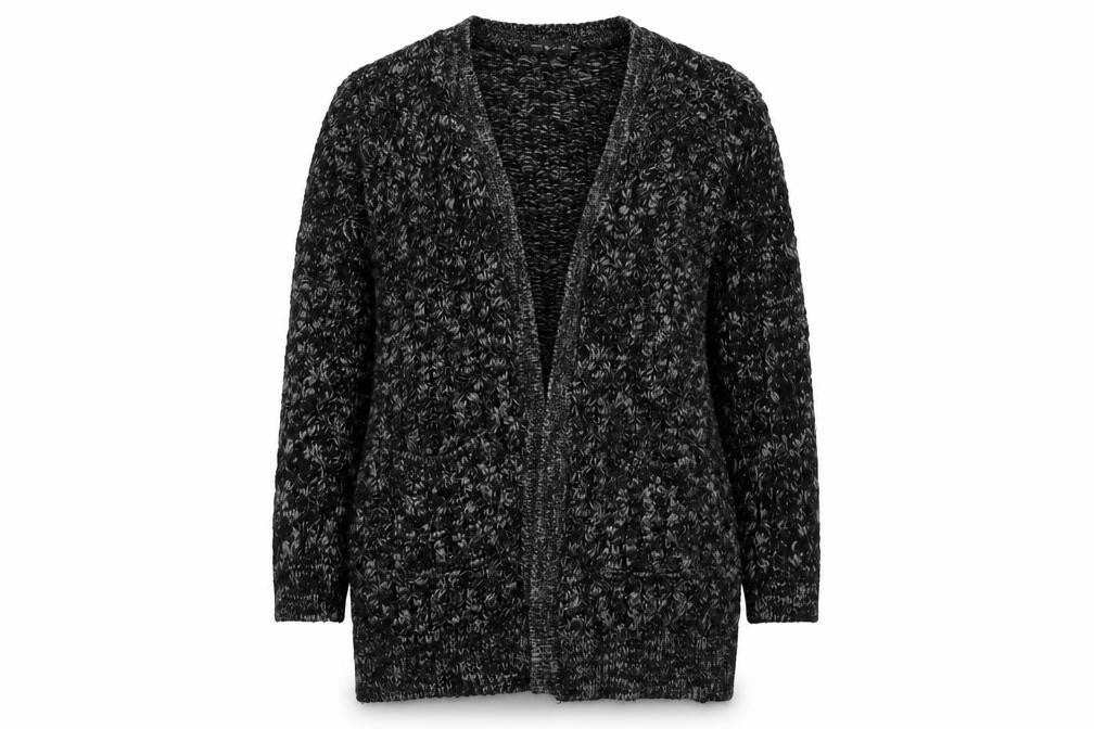 Pura Moda Womens Black  Knit Cardigan Jumper Size M
