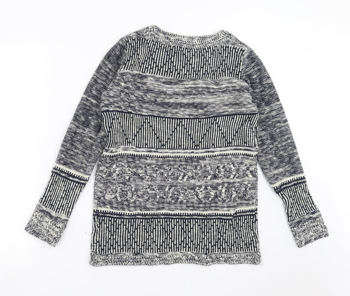 Matalan Womens Blue Geometric Knit Pullover Jumper Size 12