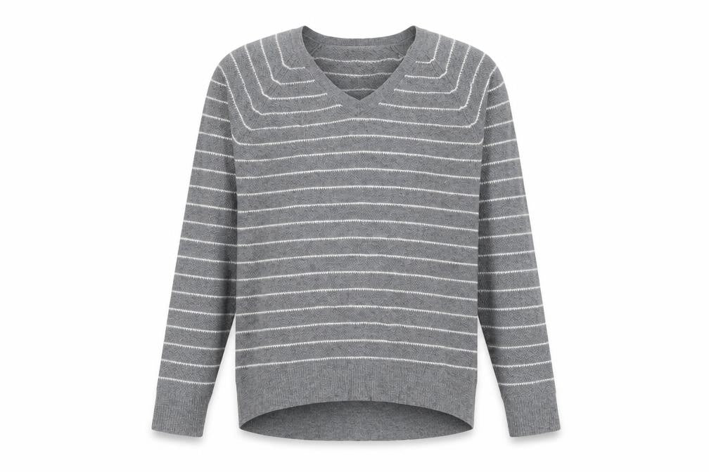 Gap Mens Grey Striped Knit Pullover Jumper Size L
