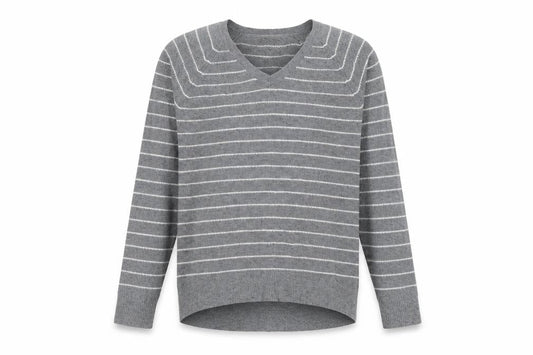 Gap Mens Grey Striped Knit Pullover Jumper Size L