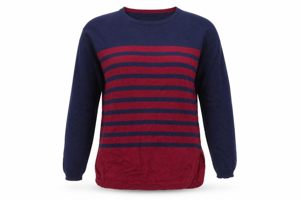 First Avenue Womens Black Striped Knit Pullover Jumper Size M
