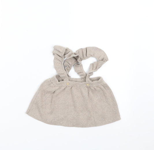 H&M Girls Beige  Knit A-Line Skirt Size 3-6 Months  - with braces