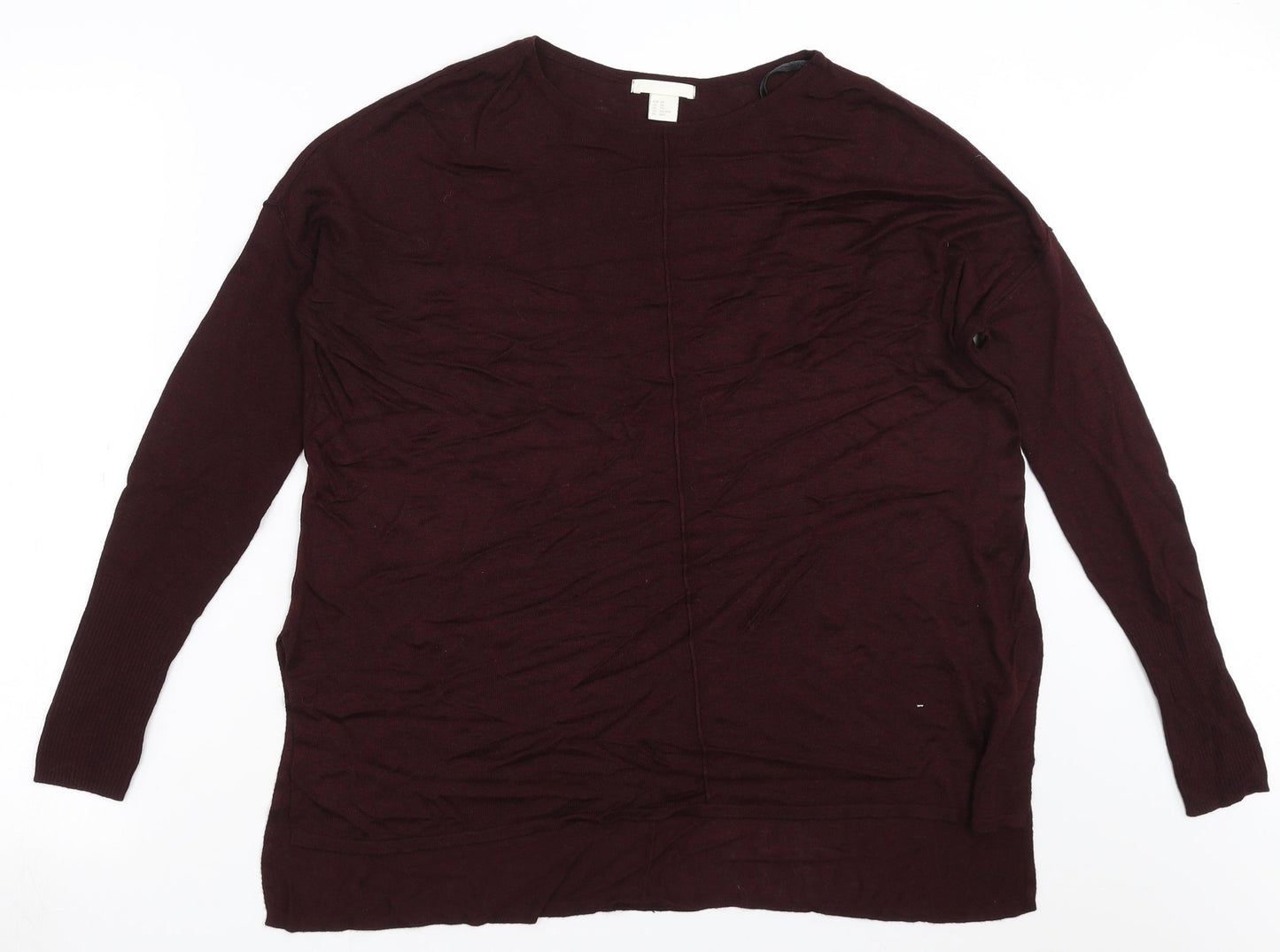 H&M Womens Purple  Knit Pullover Jumper Size XS  - burgundy