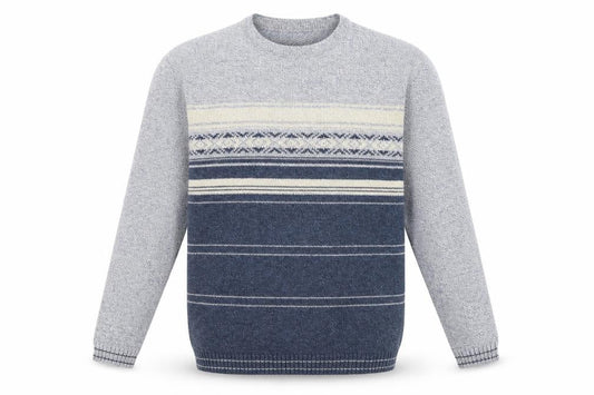 Debenhams Mens Blue Striped Knit Pullover Jumper Size L