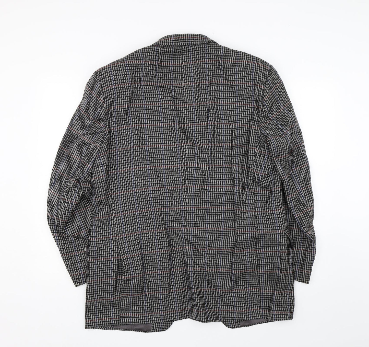 H.T Burt Mens Grey Houndstooth  Jacket Suit Jacket Size L